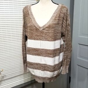 ✨ Lane Bryant V Neck Striped Sweater